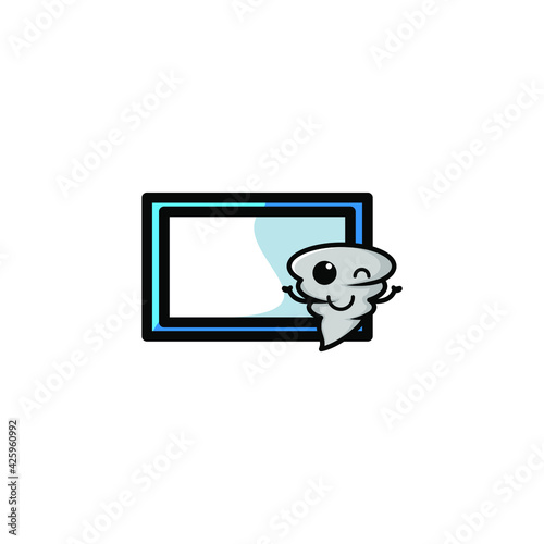 Wallpaper Mural Cute Tornado Kawaii Cartoon Character Vector Illustration Design. Outline, Cute, Funny Style. Recomended For Children Book, Cover Book, And Other. Torontodigital.ca