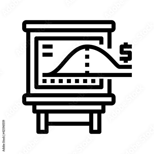 Icon Curve Graph With Style Outline