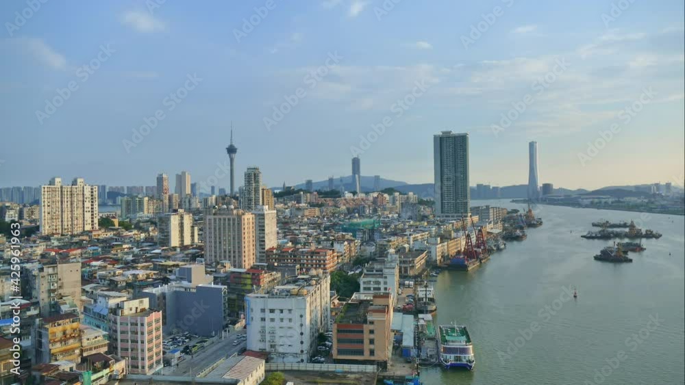 MACAU, CHINA - SEPTEMBER 6, 2018: 4K Time lapse Building and the skyline of Macau city
MACAU, CHINA - SEPTEMBER 6, 2018: 4K Time lapse Building and the skyline of Macau city