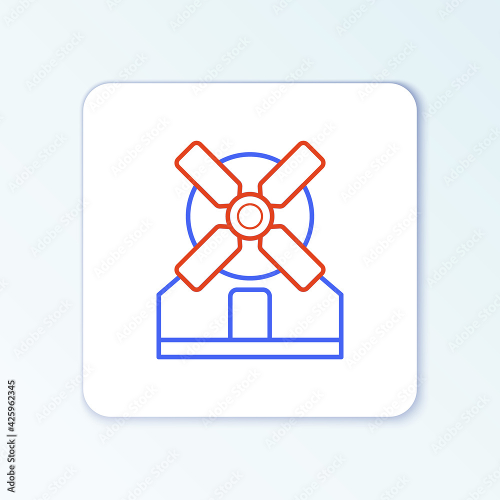 Line Windmill icon isolated on white background. Colorful outline concept. Vector Line Windmill icon isolated on white background. Colorful outline concept. Vector