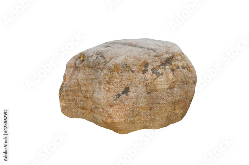 Big Quartzite is a nonfoliated metamorphic rock, isolated on white background.  A big rock stone for garden decoration. © Montree