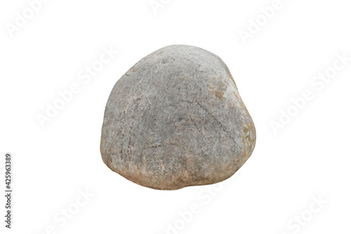 Big Quartzite is a nonfoliated metamorphic rock, isolated on white background.  A big rock stone for garden decoration. photo