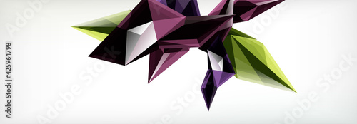 Vector 3d triangles and pyramids abstract background for business or technology presentations, internet posters or web brochure covers