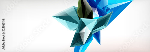 Vector 3d triangles and pyramids abstract background for business or technology presentations, internet posters or web brochure covers