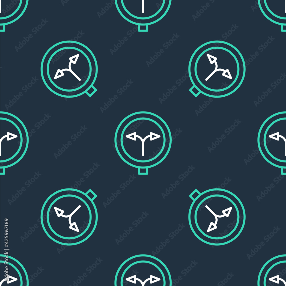 Line Fork in the road icon isolated seamless pattern on black background. Vector Line Fork in the road icon isolated seamless pattern on black background. Vector