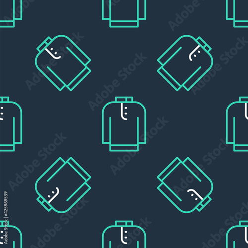 Line Shirt kurta icon isolated seamless pattern on black background. Vector