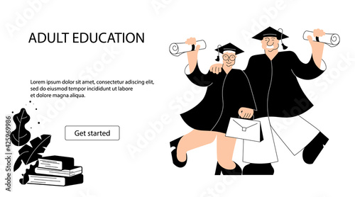 Web page template of adult and elderly people education