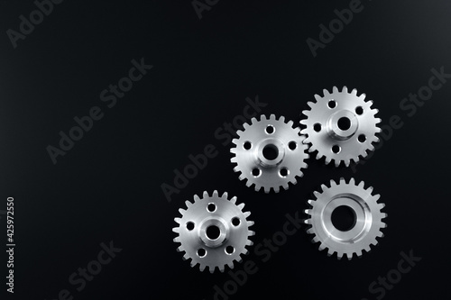 Gear metal wheels. Free space for text