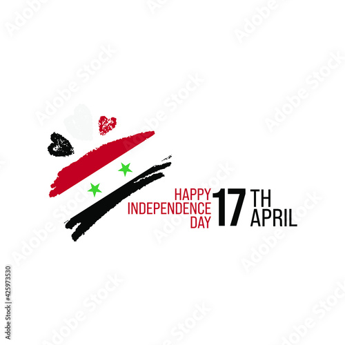 Syria independence movement day, Patriotic Syrian flag banner post concept for April 17, Vector