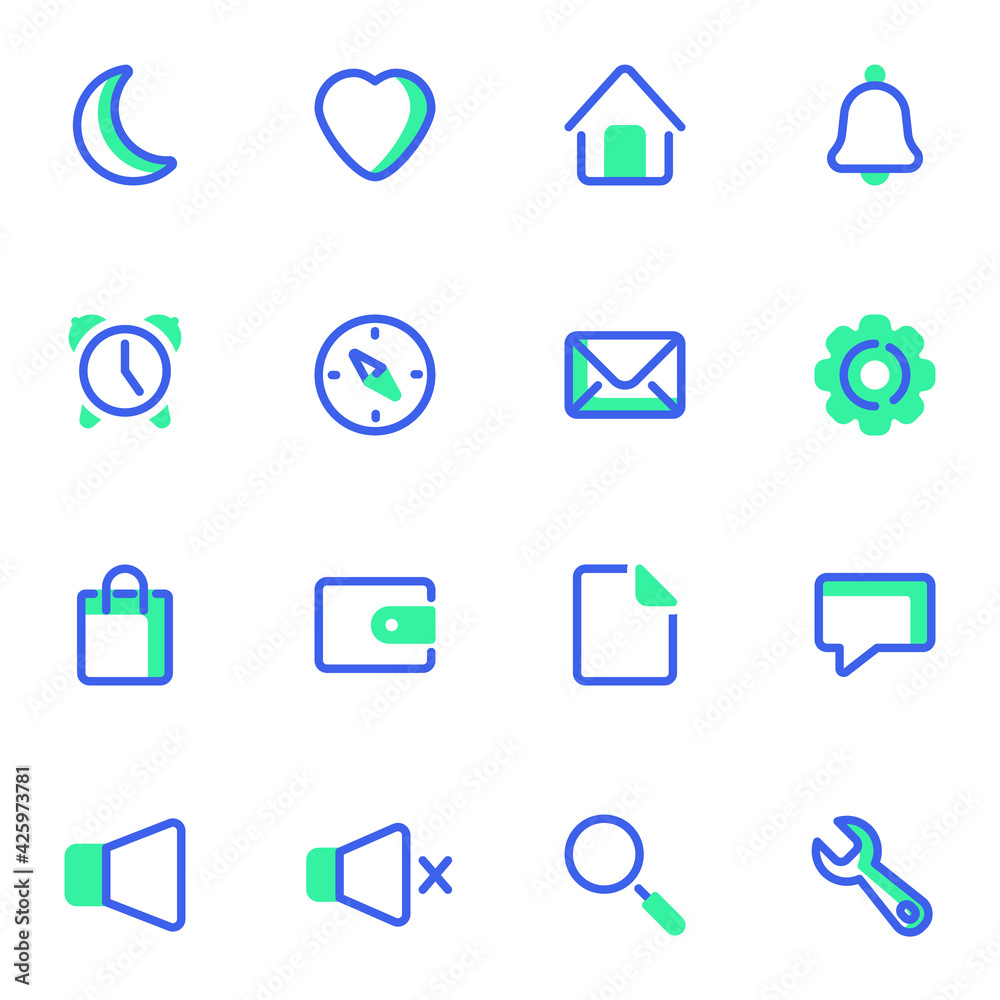 UI vector icons set UI vector icons set