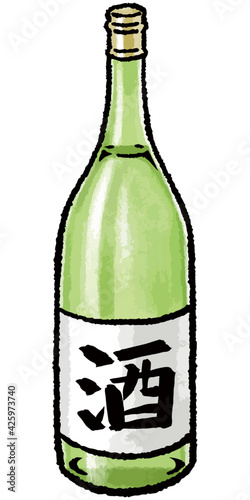 【手描きベクターイラスト素材】一升瓶のイラスト