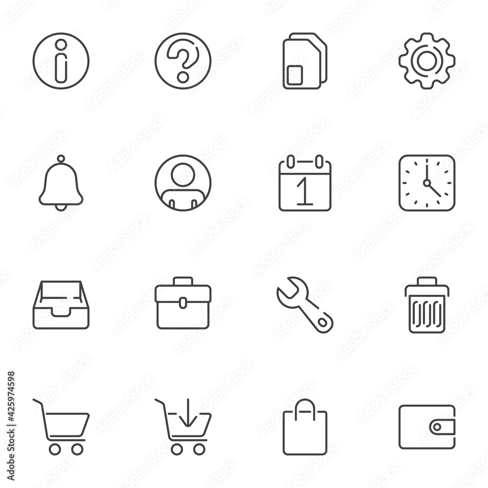 User interface line icons set User interface line icons set
