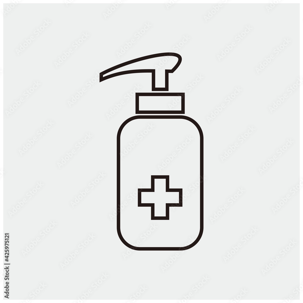 Hand sanitizer icon. Vector icon isolated on white background