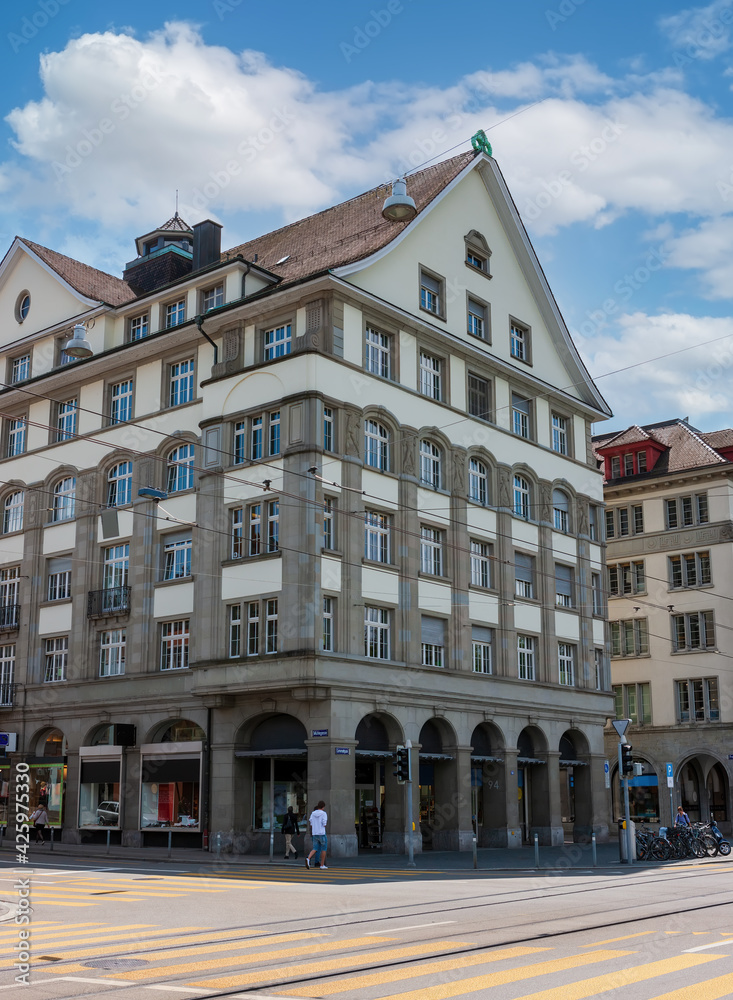 The historic city center of Zurich. Switzerland