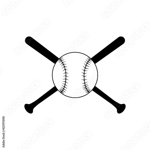 Baseball With Bats is an illustration of a baseball or softball with two crossed bats. Great for t-shirt designs.