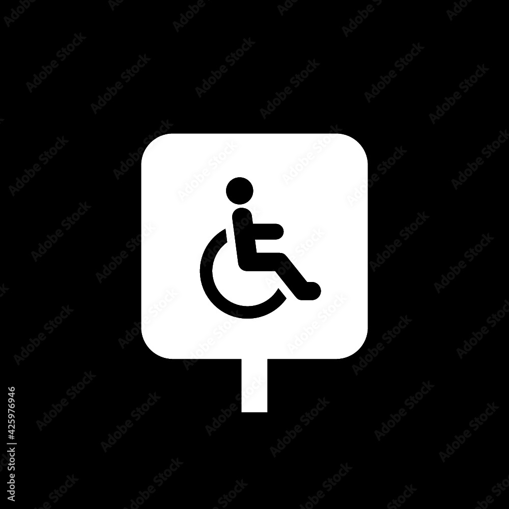 Disabled sign icon isolated on dark background Disabled sign icon isolated on dark background