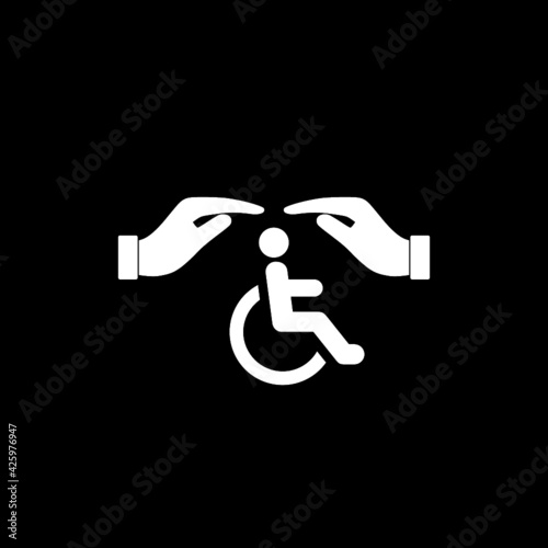Disabled sign icon isolated on dark background 