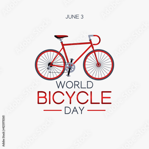 vector graphic of world bicycle day good for world bicycle day celebration. flat design. flyer design.flat illustration.