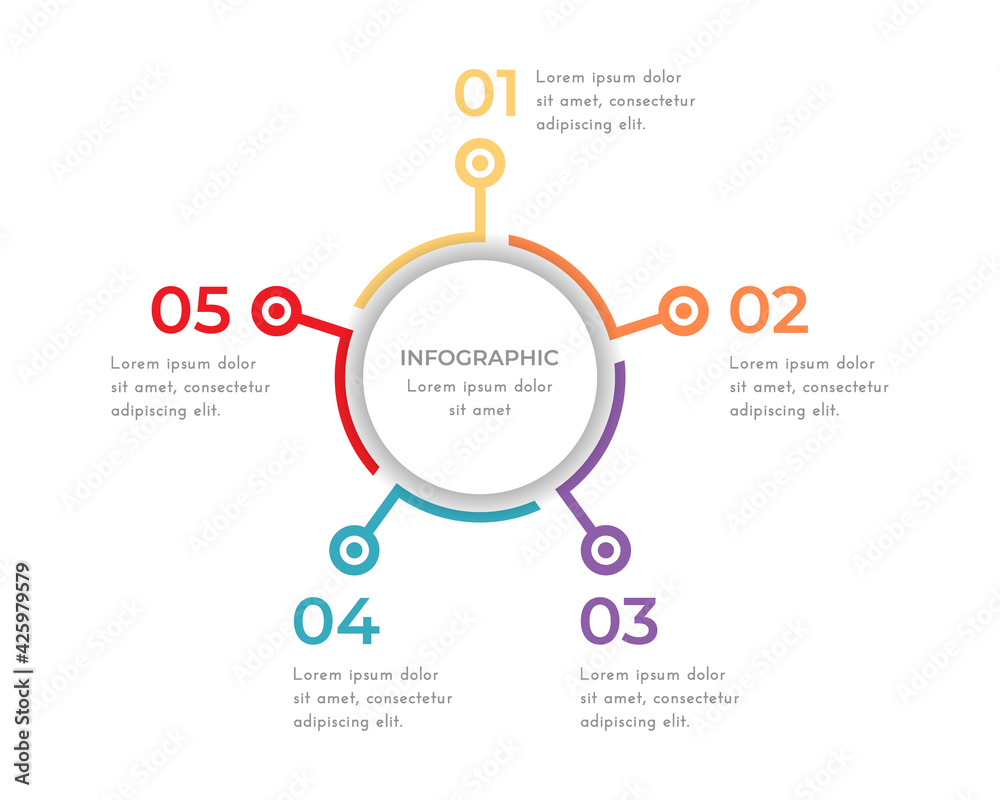 Minimalist Circle business infographic templates. Round elements vector Illustration in flat design style Minimalist Circle business infographic templates. Round elements vector Illustration in flat design style