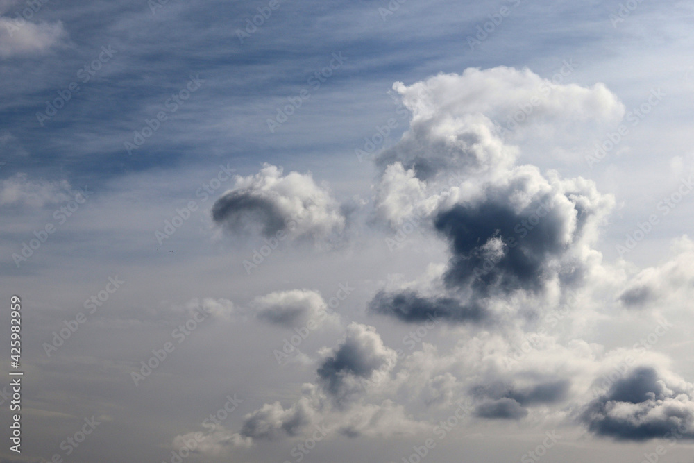 White clouds on blue sky background for design and background White clouds on blue sky background for design and background