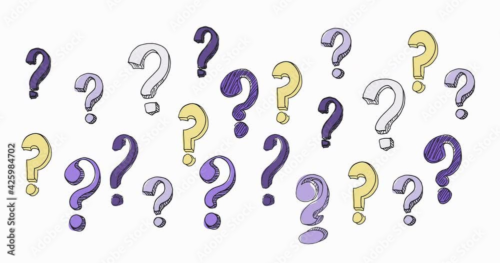 Seamless loop background with moving question marks. Cartoon question ...