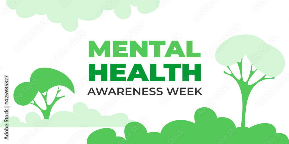 National mental health awareness week. Vector web banner for social media, poster, card, flyer