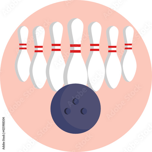 Bowling Icon. Vector Illustration.