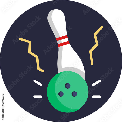 Bowling Icon. Vector Illustration.
