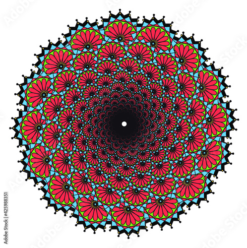 Vector color monochrome mandala.