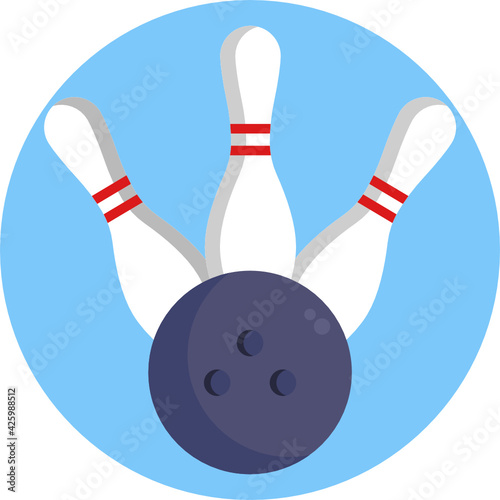 Bowling Icon. Vector Illustration.