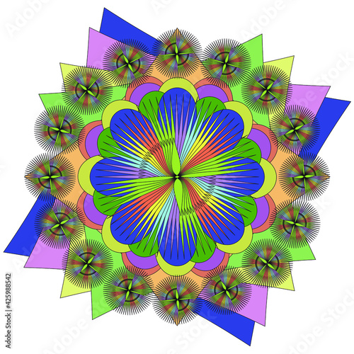 Vector color monochrome mandala.