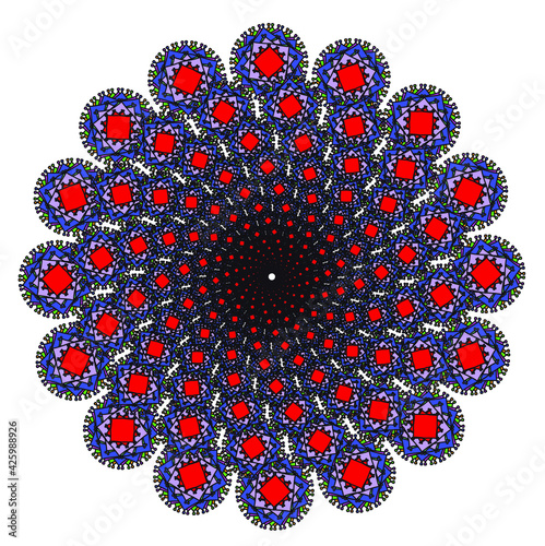 Vector color monochrome mandala.