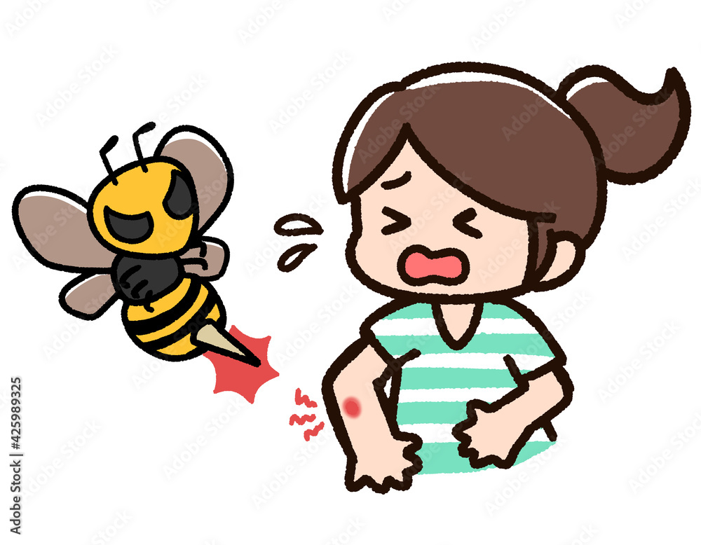 虫刺され 女性 蜂 Stock イラスト Adobe Stock