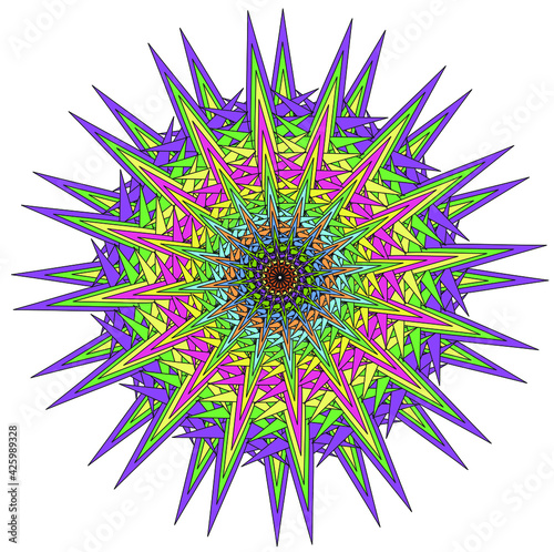 Vector color monochrome mandala.