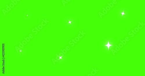 Shine and shine animation. Shimmering light. Green screen. 4K animation

