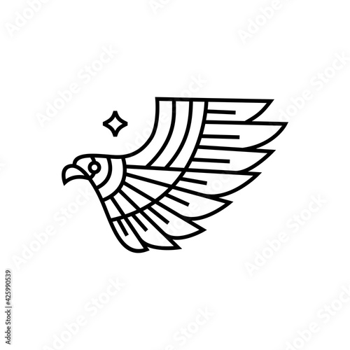 bird of frey monoline logo vector icon illustration