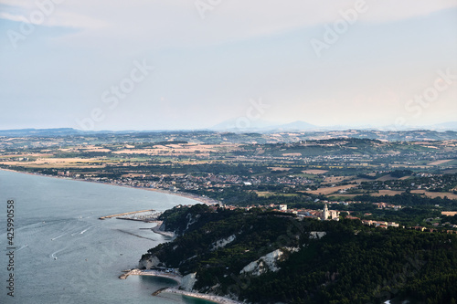 Scenic view of the panorama from Monte Conero