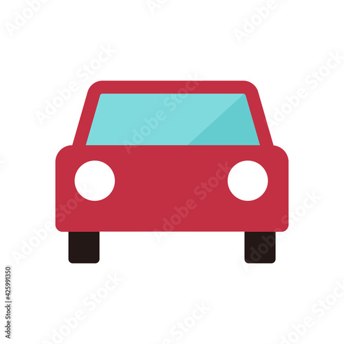 Car, automobile, vehicle (front view ) vector icon illustration