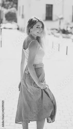 Young attractive woman looking sexy with fresh and natural beauty. Real People Outdoors Portrait