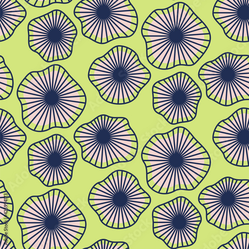 Abstract round shapes wavy stripes vector background