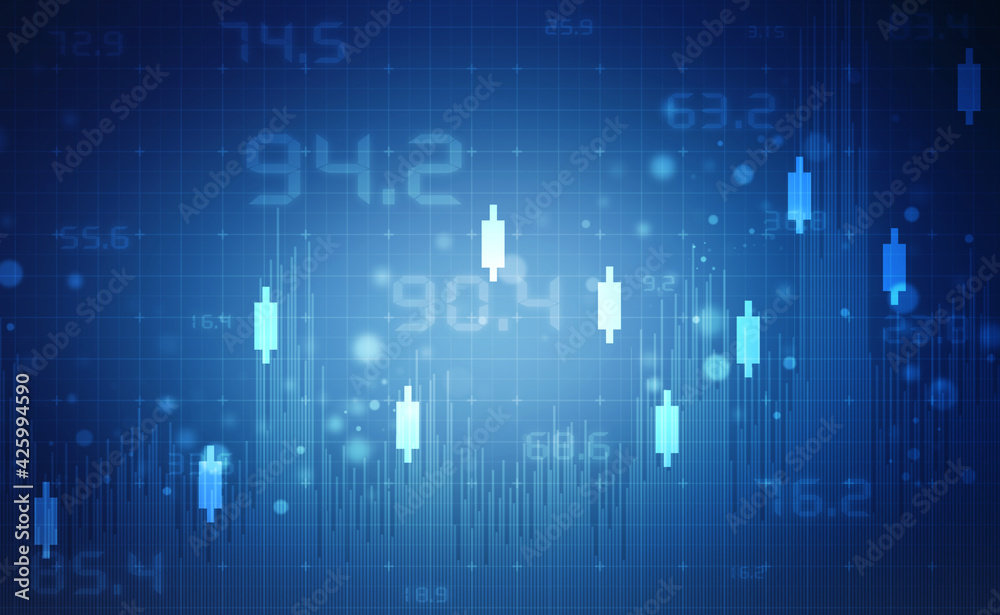 2d rendering Stock market online business concept. business Graph 2d rendering Stock market online business concept. business Graph