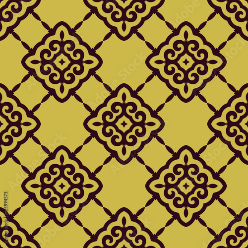 Seamless Asian pattern of the nomads of Central Asia and Kazakhstan, Kyrgyzstan. Nomadic ethnic stamp style. Asian ornaments.	
