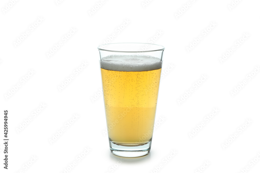 Glass of ginger beer isolated on white Glass of ginger beer isolated on white