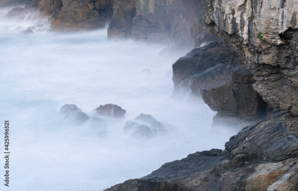 wild waves in the coast of Lekeitio, Basque country