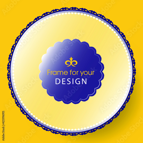 Template for your design with Round element for packing, banner, flyer, print design, modern design, cover art, templates, decorated, brochures, flyers. Workpiece for your design. Vector	
