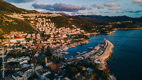 Aerial view Kas, Turkey. Birds eye view of the Kas, Antalya. Photo was shotted by DJI Mavic 2. photo