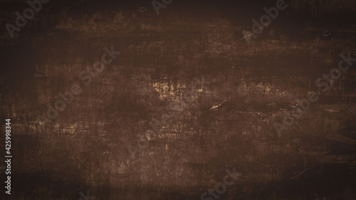 Brown texture of scratches, chips, scuffs, dirt on old aged surface . Old film effect overlays for space or text.