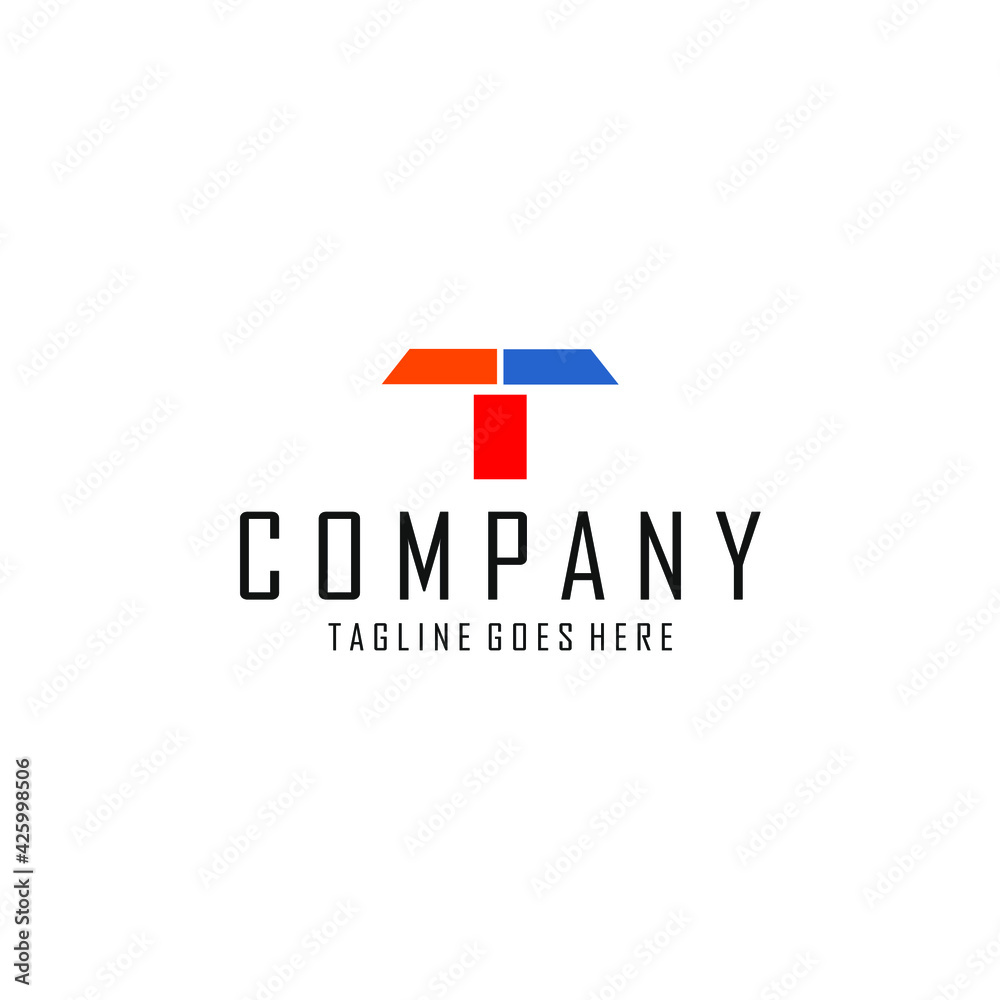 abstract logo collection of squares forming the letter T abstract logo collection of squares forming the letter T