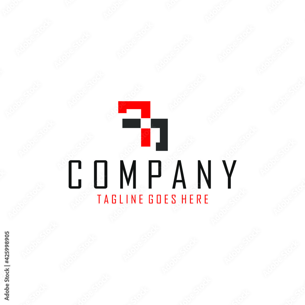 abstract logo two stripes red and black squares abstract logo two stripes red and black squares