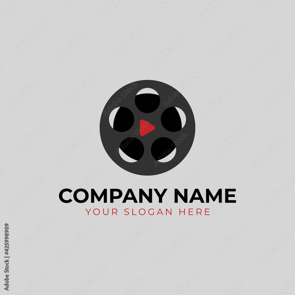 abstract cinema logo silhouette vector template design isolated on white background. film media Logo abstract cinema logo silhouette vector template design isolated on white background. film media Logo